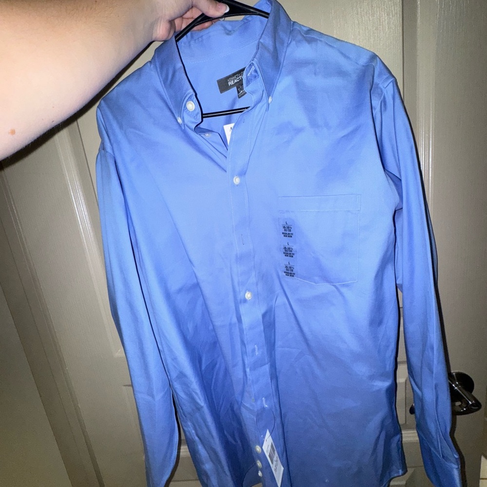 Kenneth Cole Reaction Classic Blue Dress Shirt